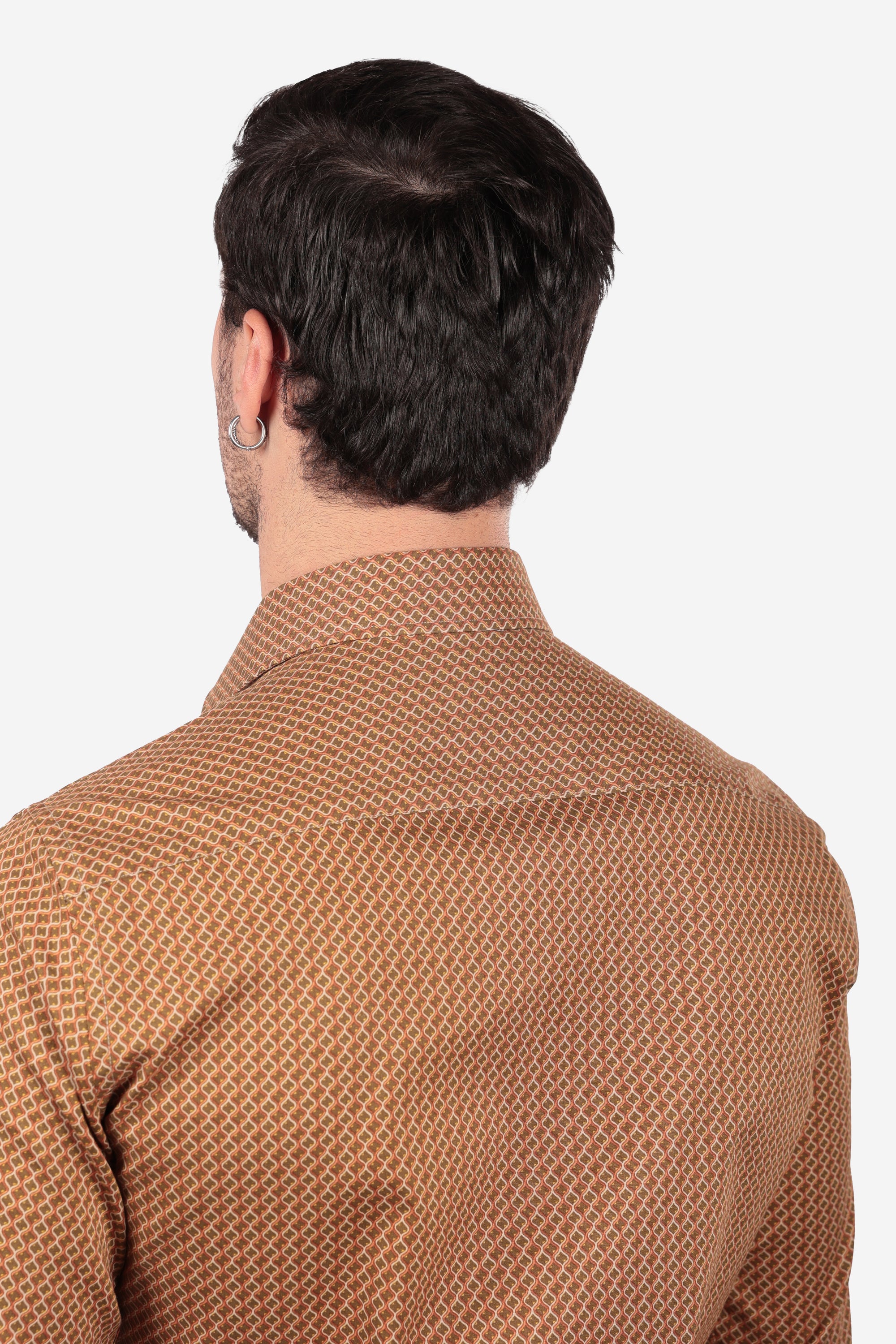 CAMICIA 100% COTONE FACILE STIRO CON FANTASIA ONDA