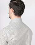 CAMICIA 100% COTONE FACILE STIRO CON FANTASIA ROMBO
