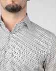 CAMICIA 100% COTONE FACILE STIRO CON FANTASIA ROMBO