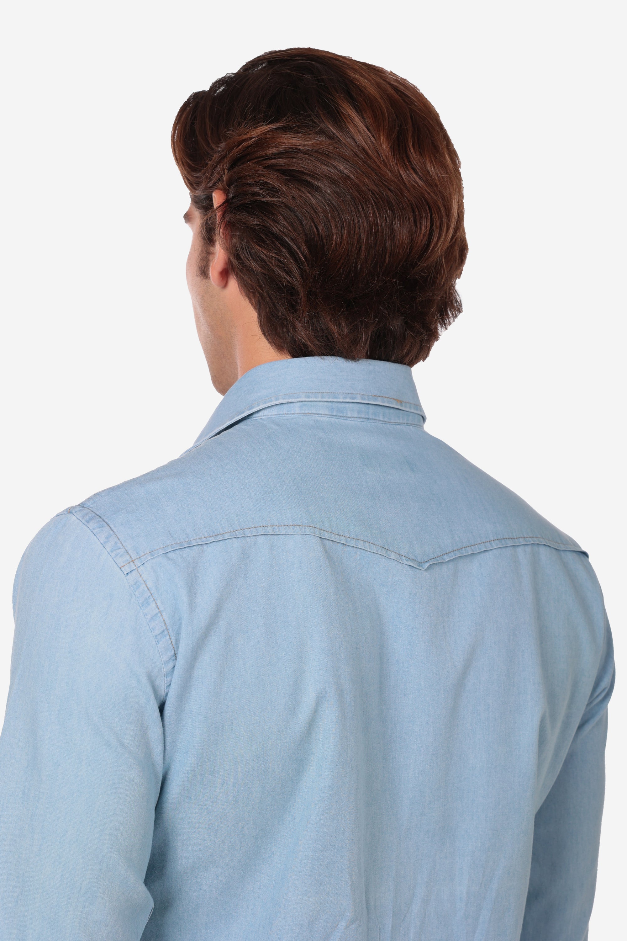 CAMICIA MORBIDA IN DENIM STONE BLEACH