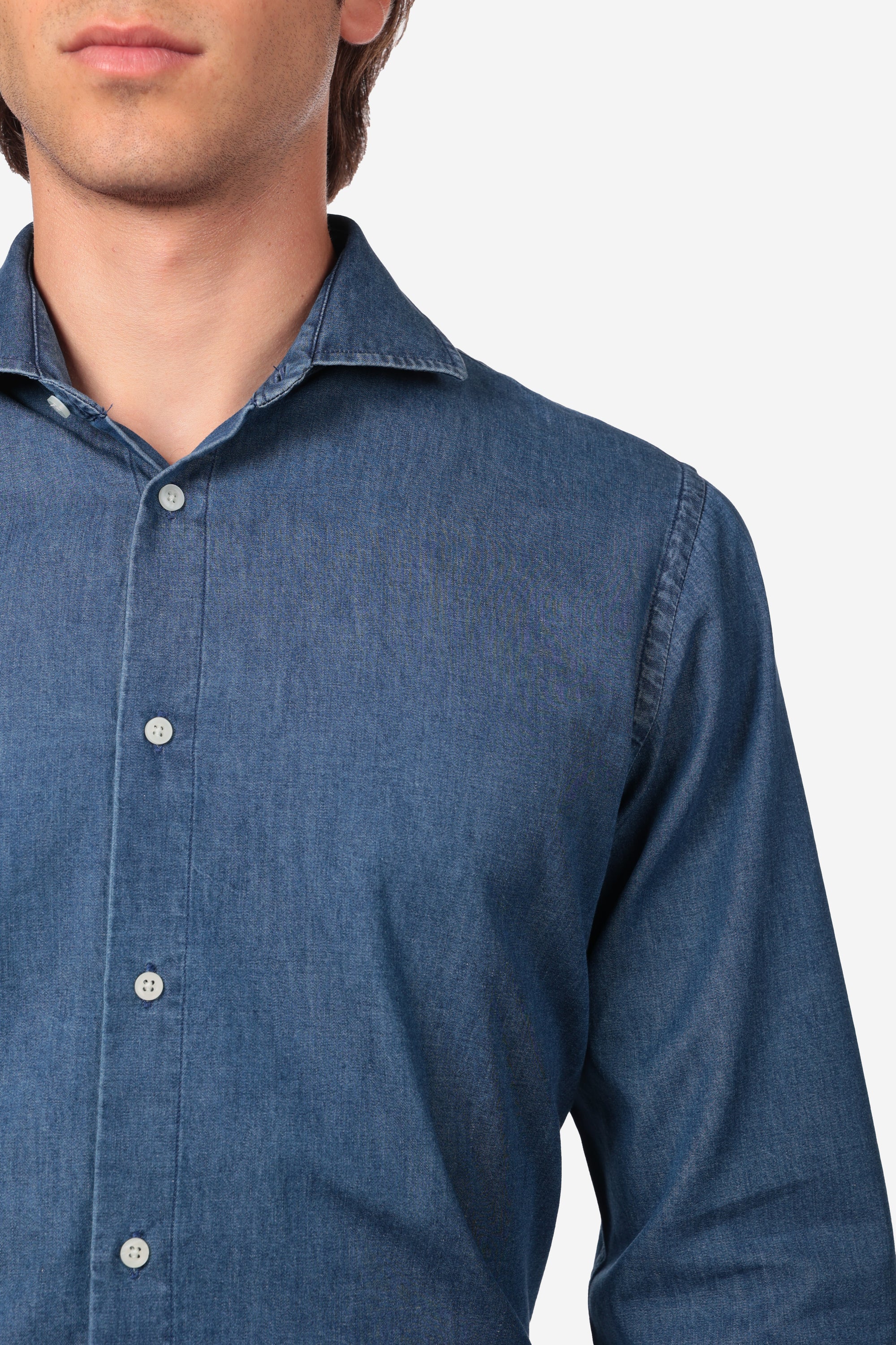 CAMICIA MORBIDA IN DENIM STONE BLEACH