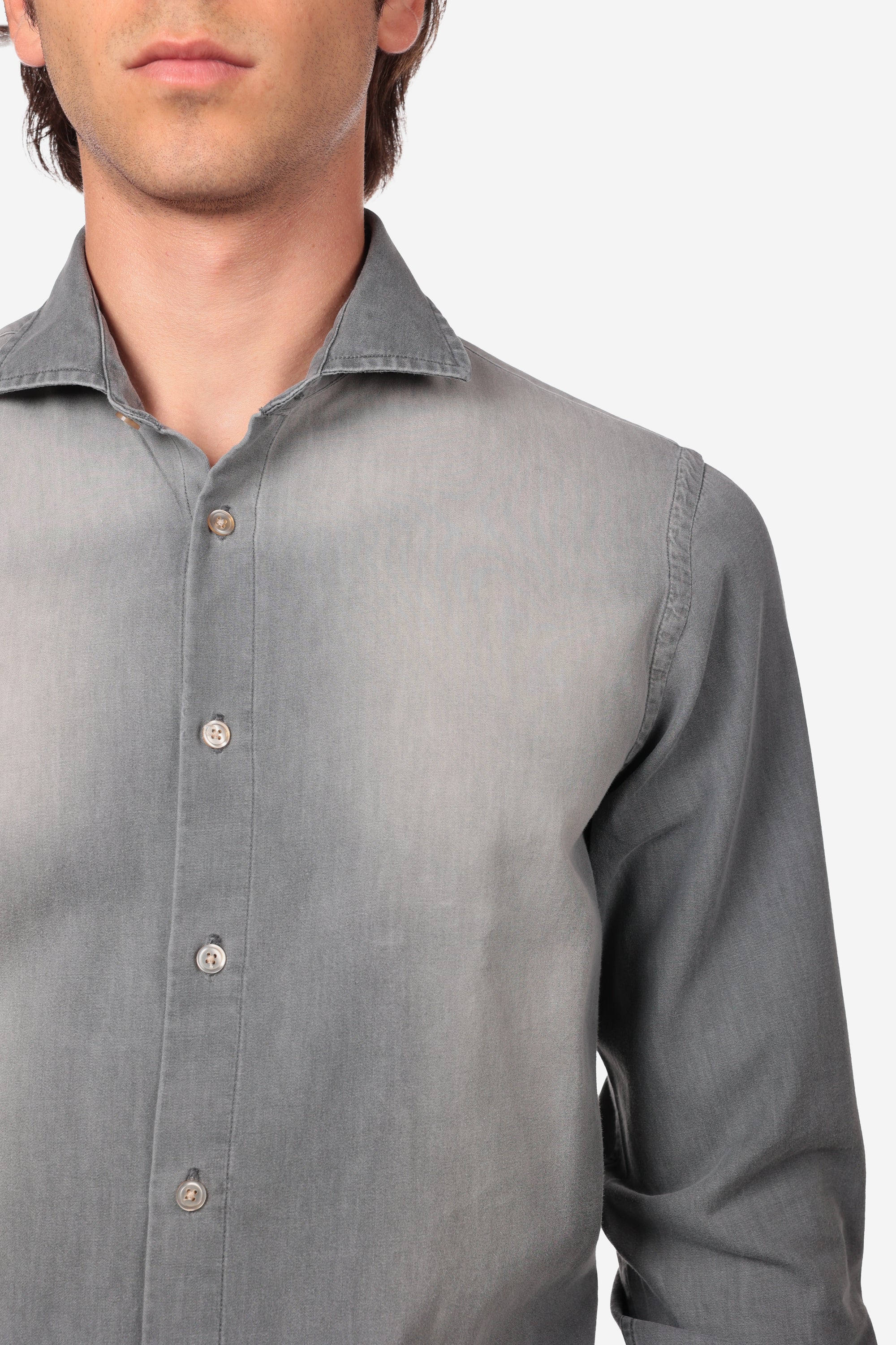 CAMICIA MORBIDA IN DENIM STONE BLEACH