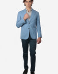 GIACCA MONOPETTO TEX CIELO