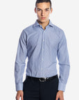 CAMICIA 100% COTONE RIGA STRETTA