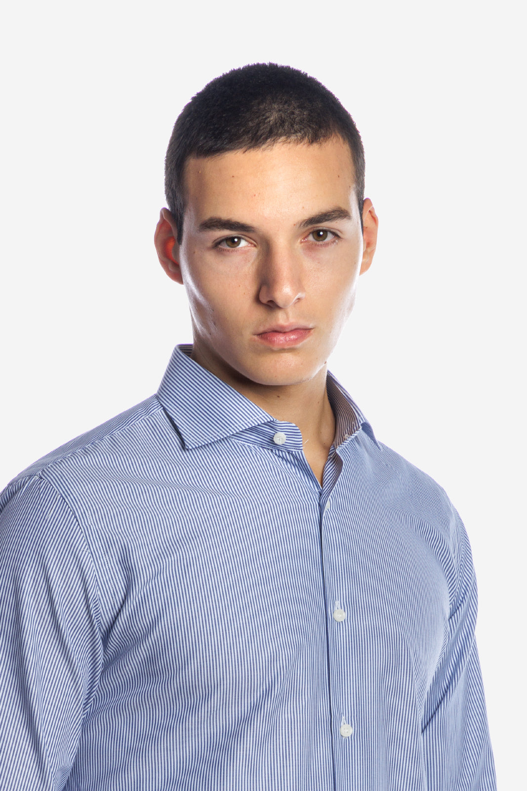 CAMICIA 100% COTONE RIGA STRETTA
