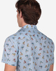 CAMICIA MEZZA MANICA 100% COTONE FACILE STIRO CON FANTASIA VESPA