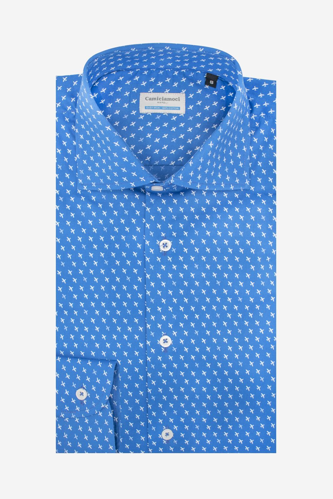 Camicia facile stiro a fantasia aereo
