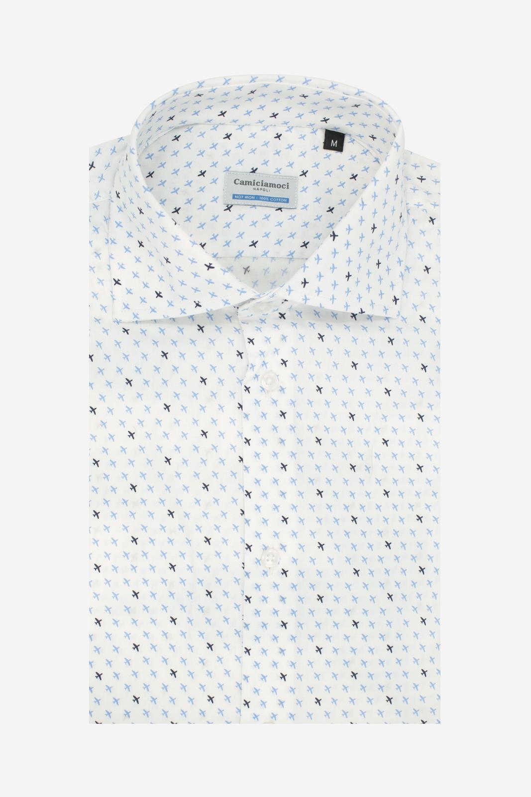 Camicia facile stiro a fantasia aereo