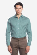 Camicia facile stiro con fantasia doppio-cache