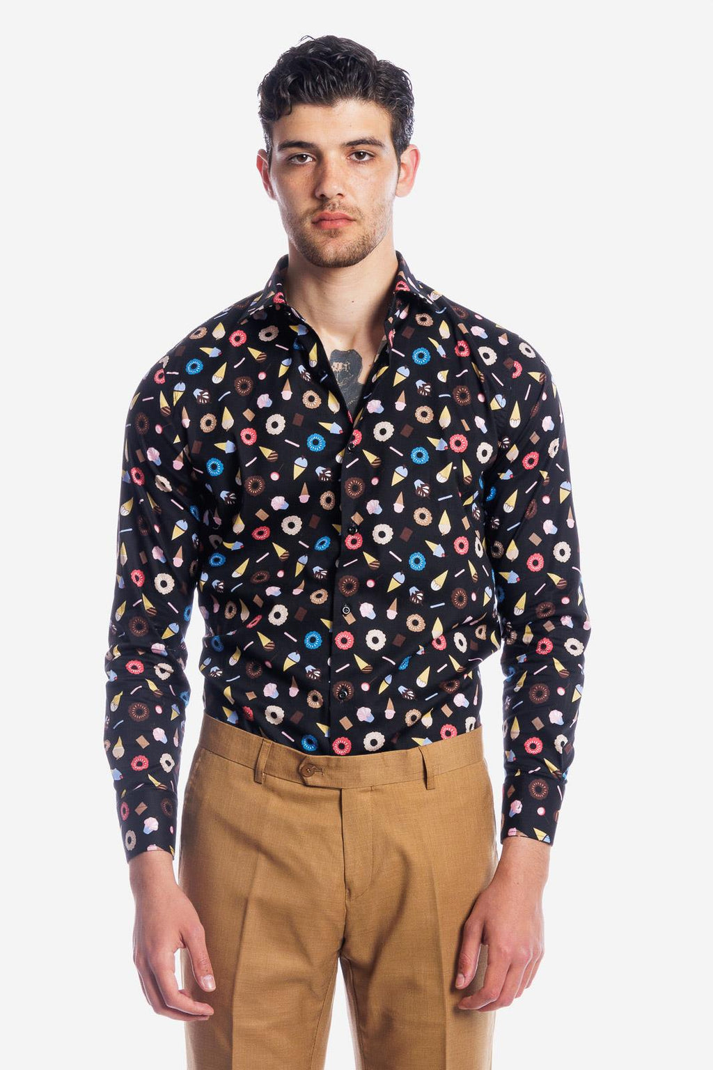 Camicia facile stiro a fantasia gelati