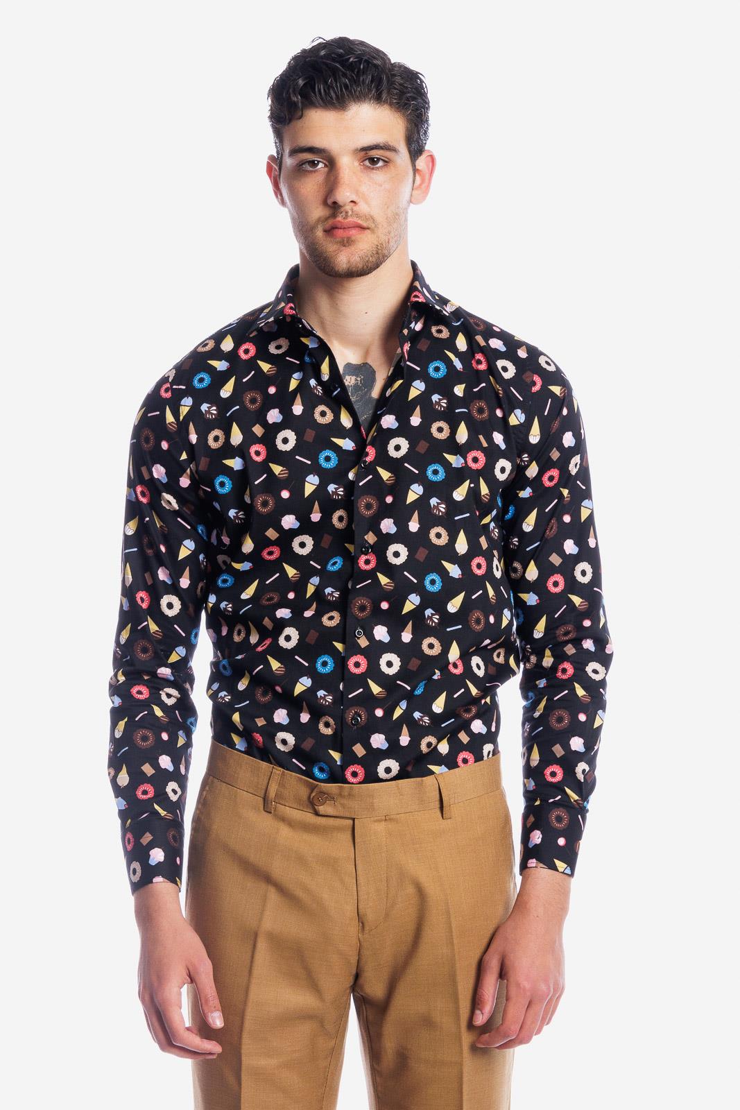 Camicia facile stiro a fantasia gelati