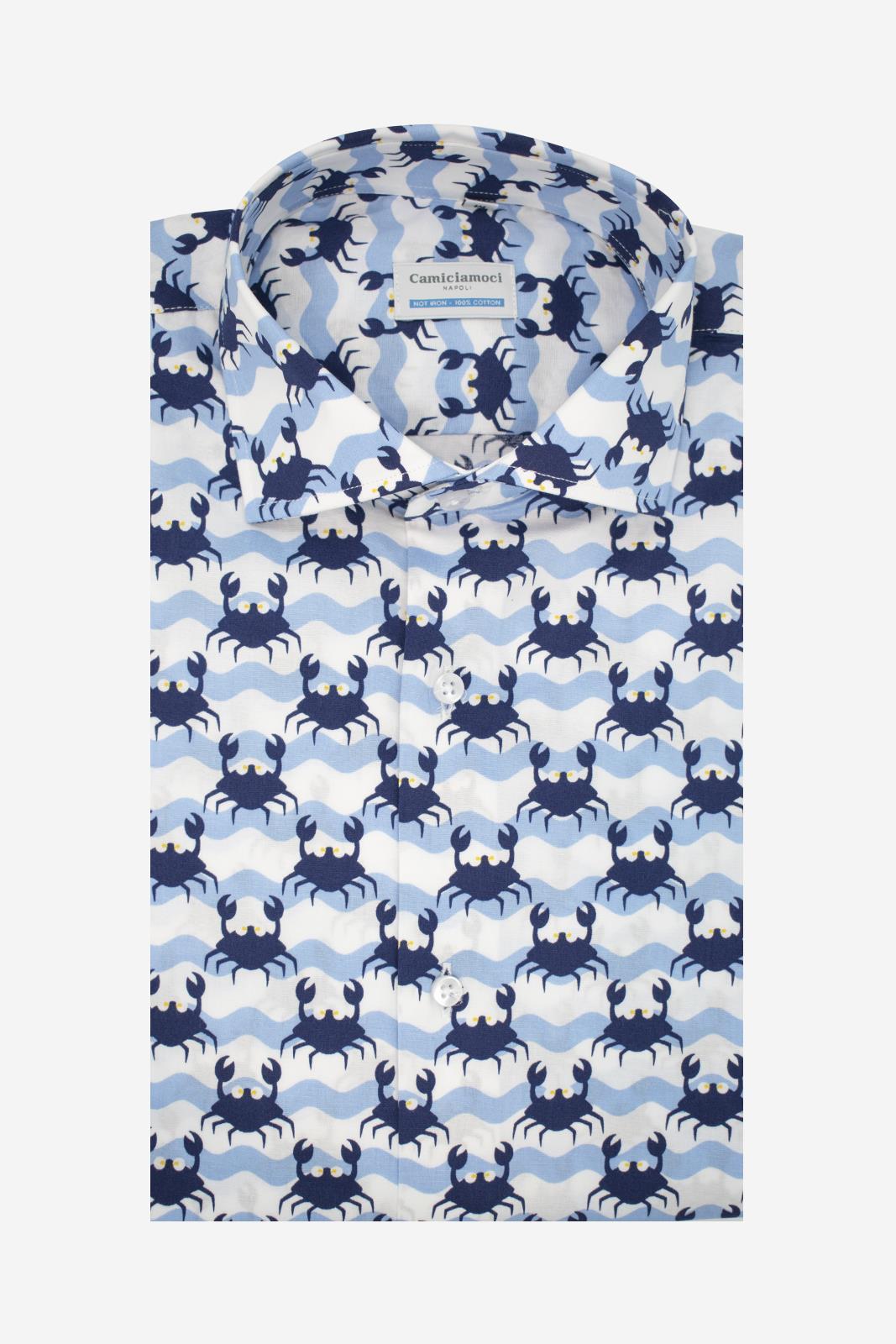 CAMICIA FANTASIA GRANCHIO BLU
