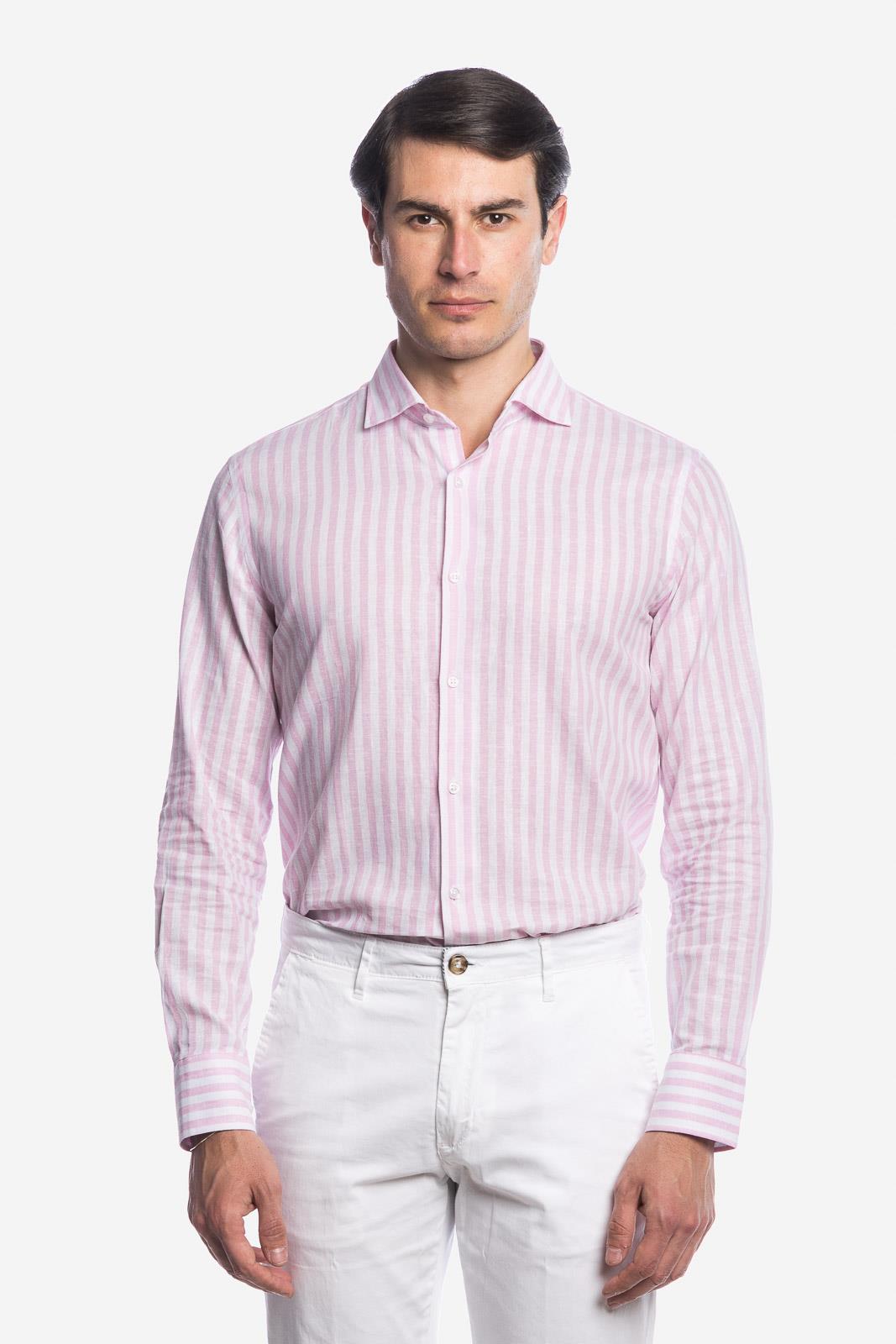 Camicia 100% lino rigata di Positano