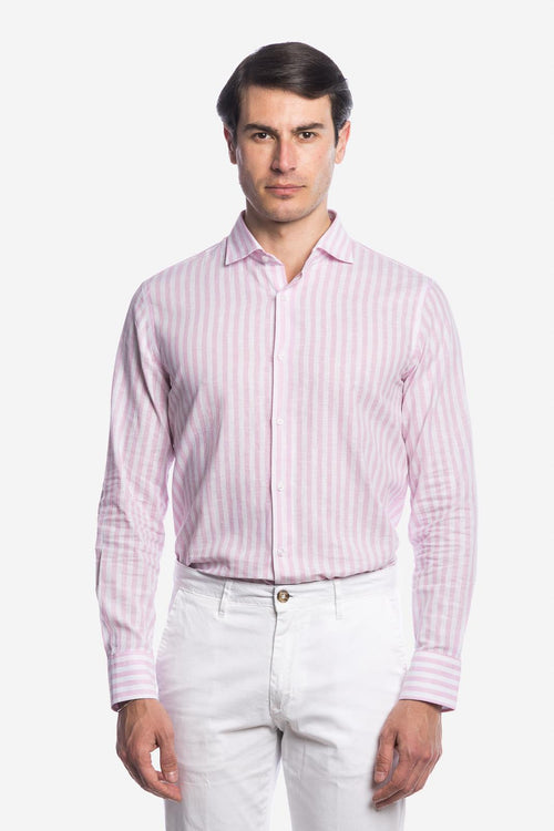 Camicia 100% lino rigata di Positano