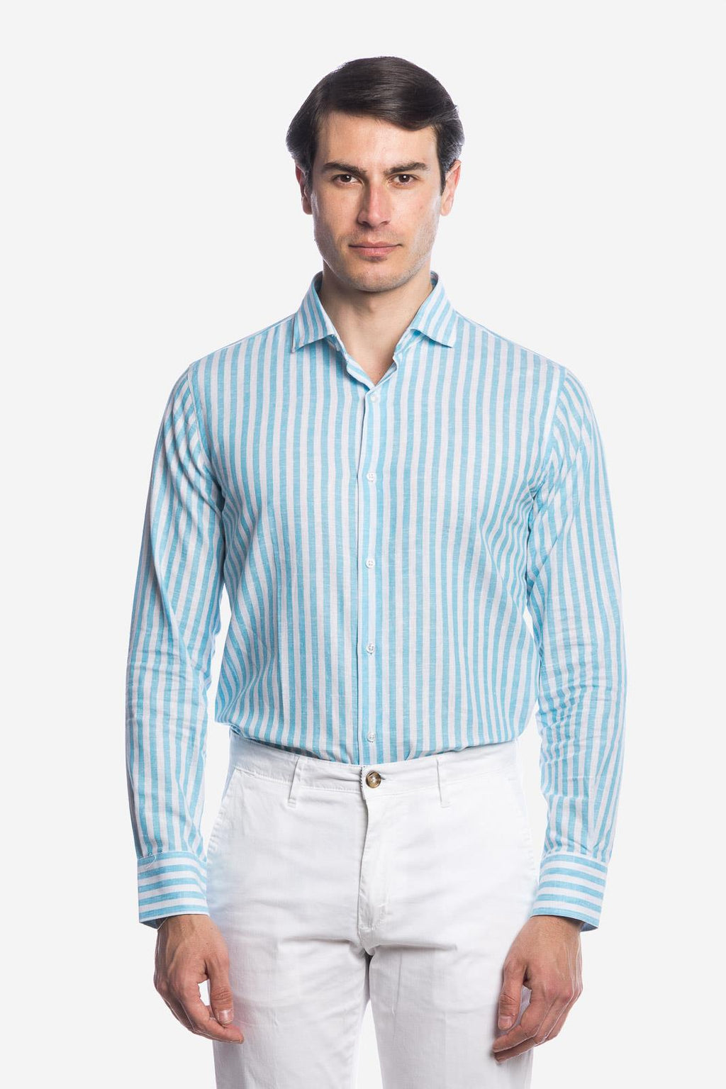 Camicia 100% lino rigata di Positano