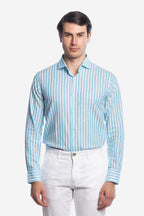 Camicia 100% lino rigata di Positano