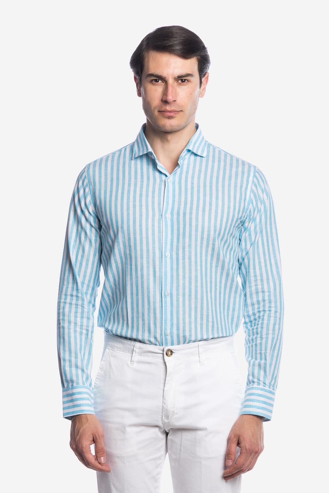 Camicia 100% lino rigata di Positano