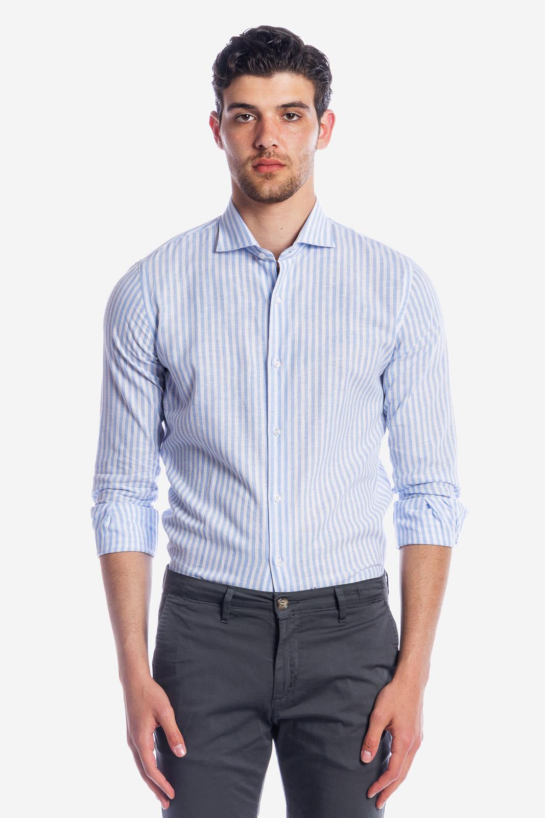 Camicia 100% lino rigata di Positano