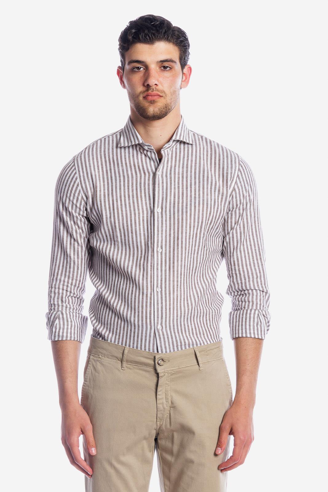 Camicia 100% lino rigata di Positano