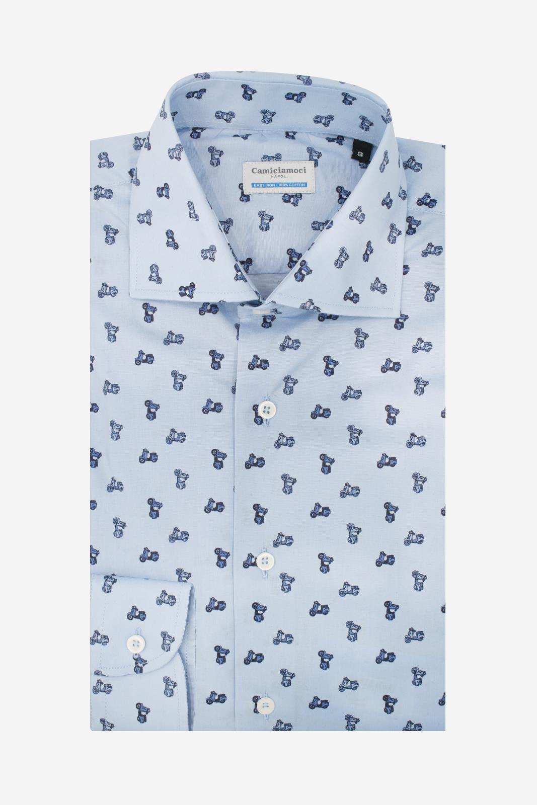 Camicia facile stiro a fantasia vespa