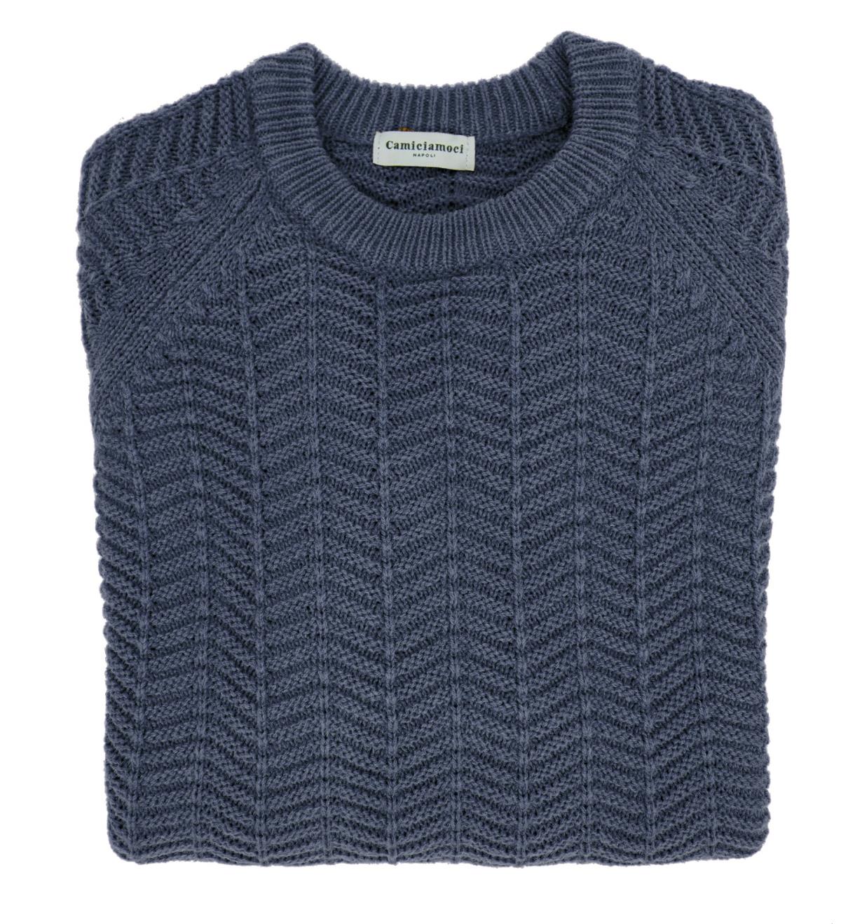 girocollo doppia armaturata da uomo in misto lana