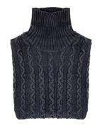 collo alto a treccia in misto lana