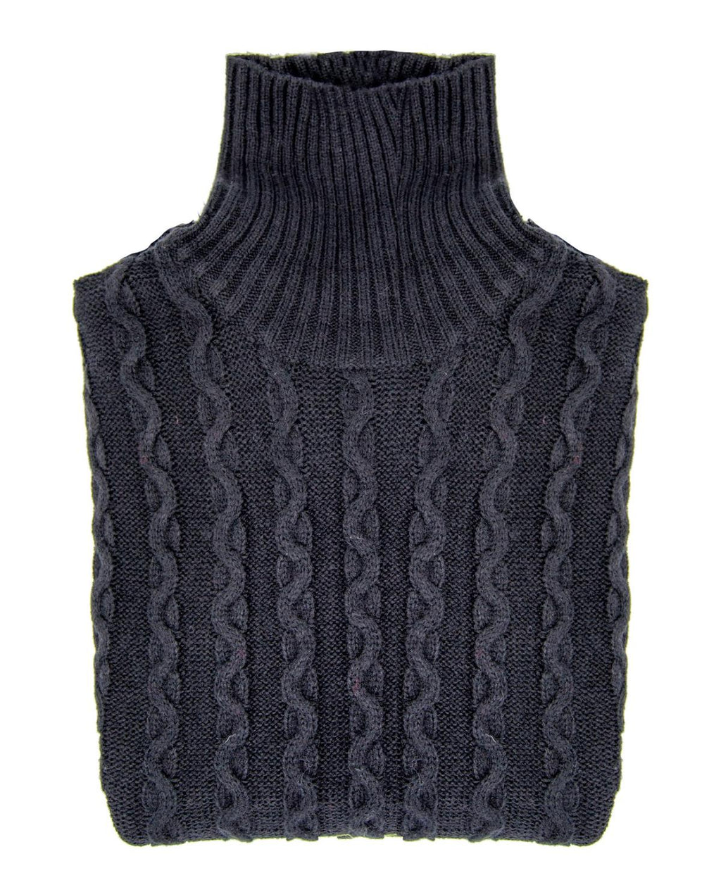 collo alto a treccia in misto lana