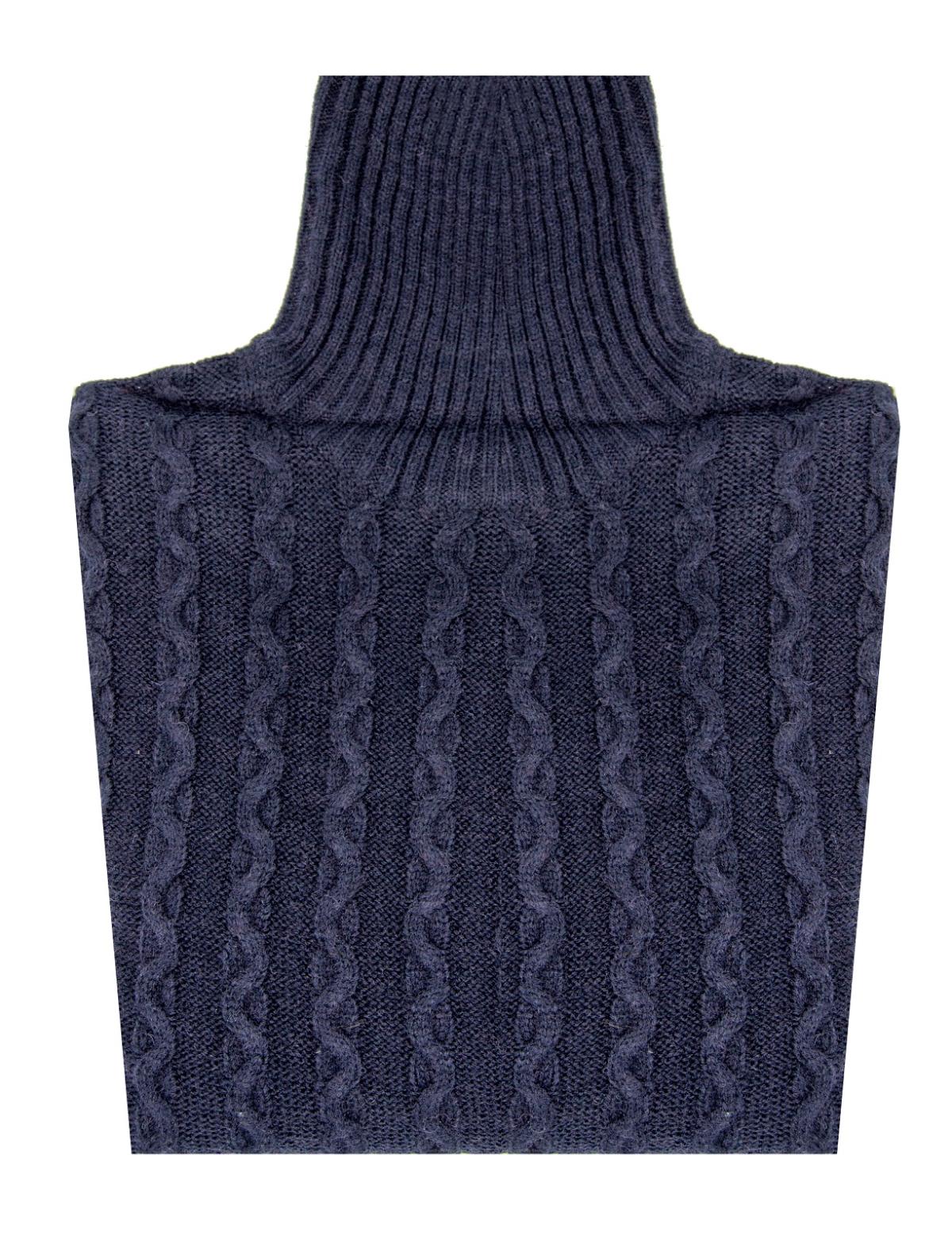 collo alto a treccia in misto lana