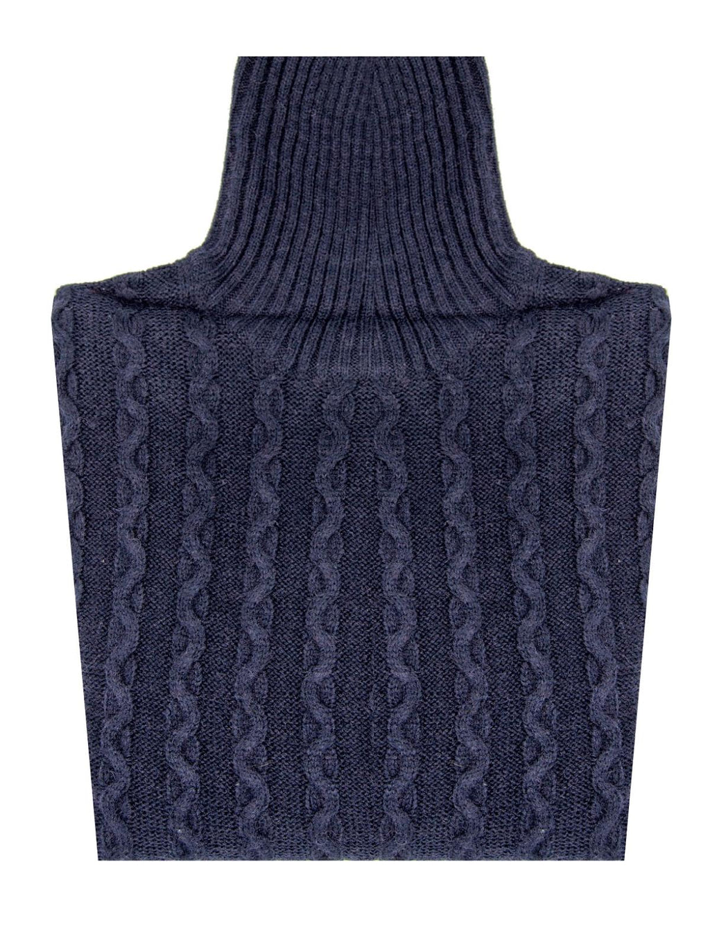 collo alto a treccia in misto lana