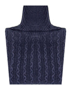 collo alto a treccia in misto lana