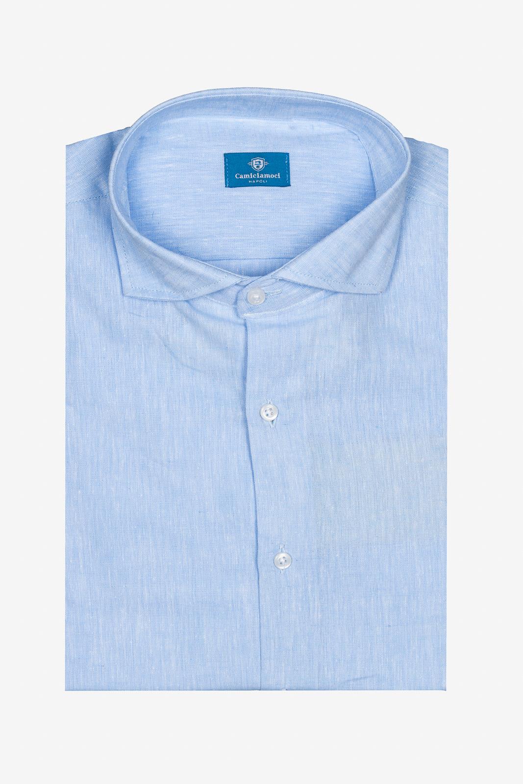 CAMICIA 100% LINO TINTA UNITA