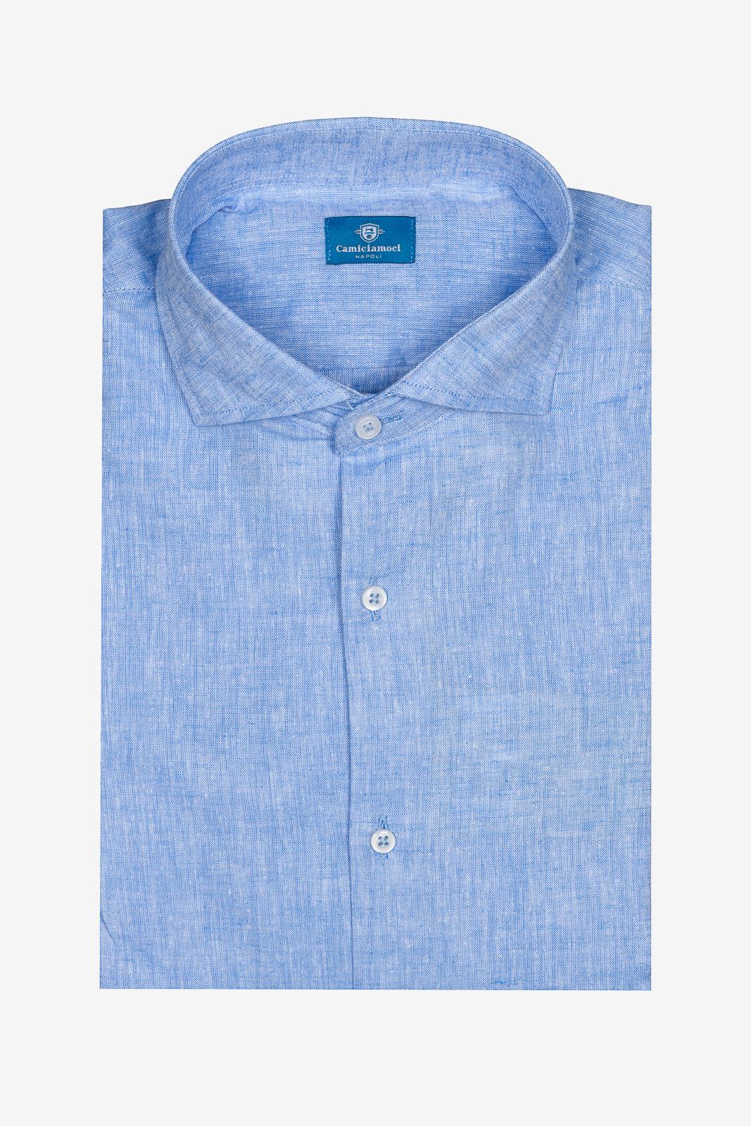 CAMICIA 100% LINO TINTA UNITA