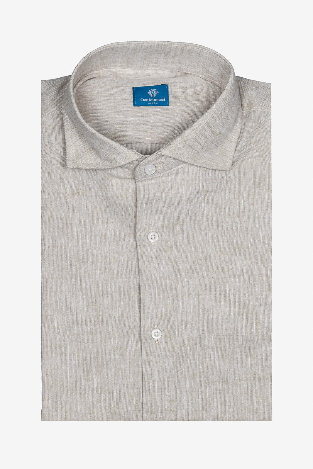 CAMICIA 100% LINO TINTA UNITA