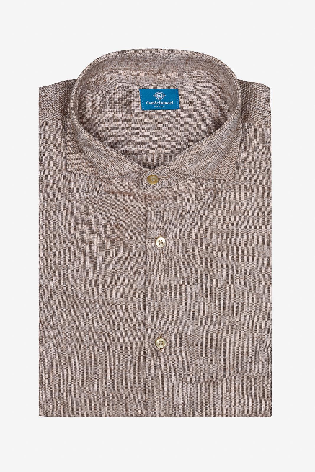 CAMICIA 100% LINO TINTA UNITA