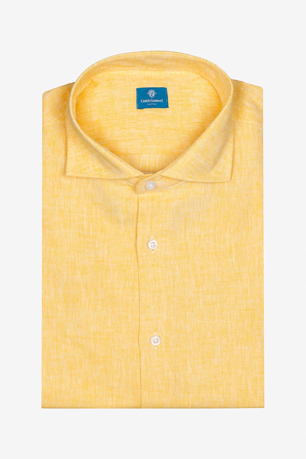 CAMICIA 100% LINO TINTA UNITA