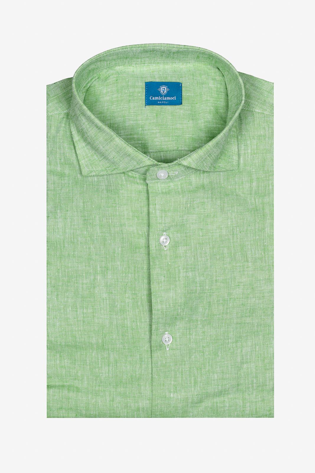 CAMICIA 100% LINO TINTA UNITA