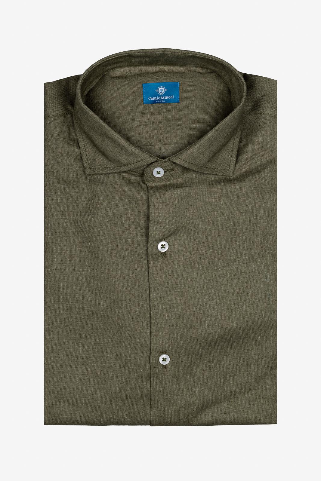 CAMICIA 100% LINO TINTA UNITA