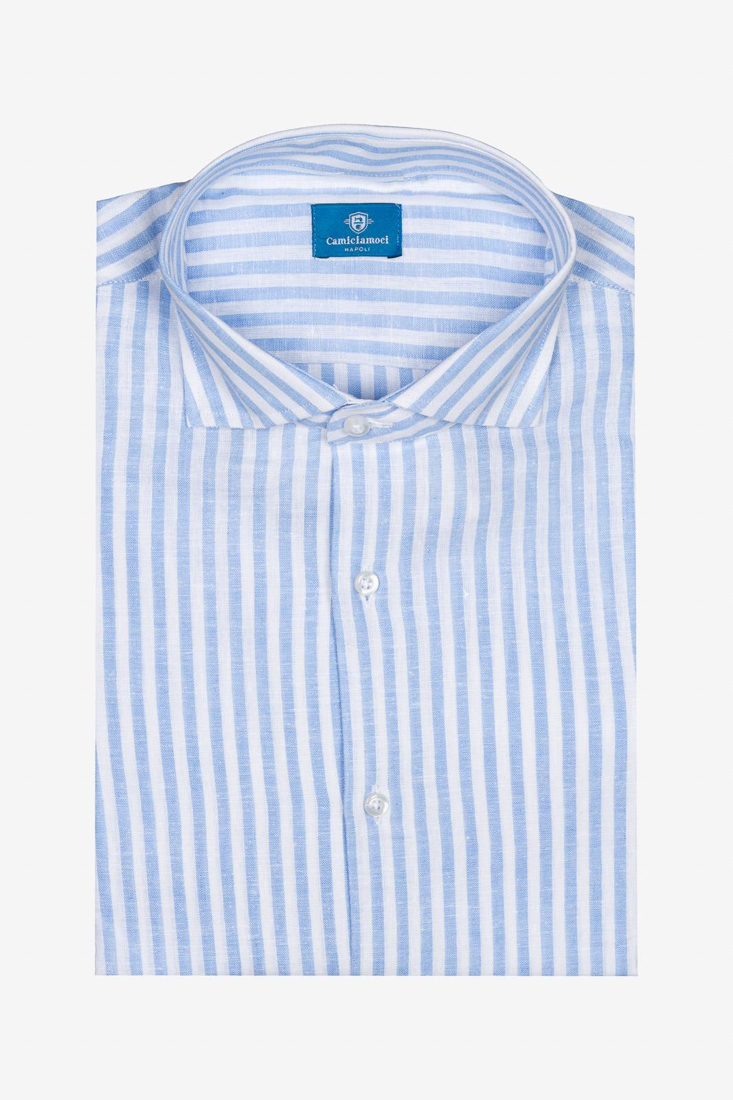 Camicia 100%lino riga media