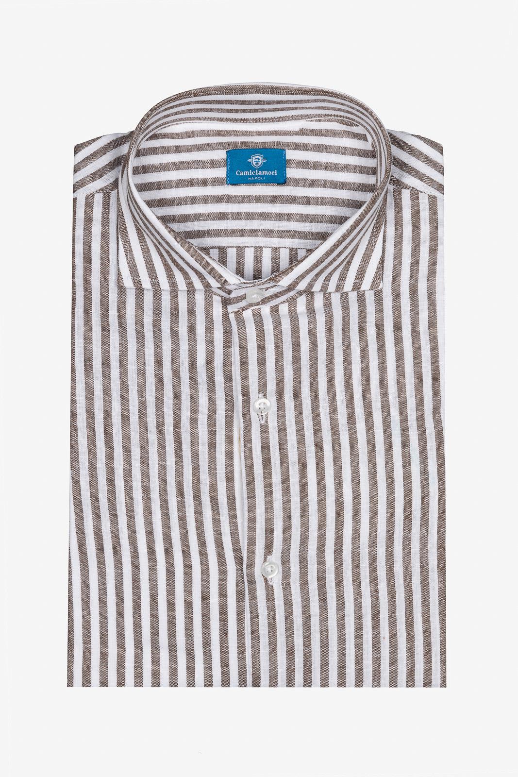 Camicia 100%lino riga media
