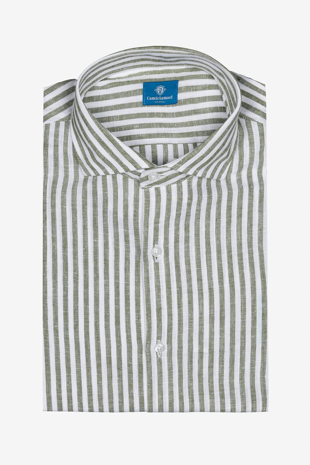 Camicia 100%lino riga media