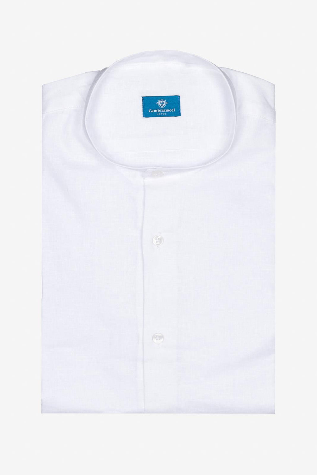CAMICIA 100% LINO COREANA TINTA UNITA