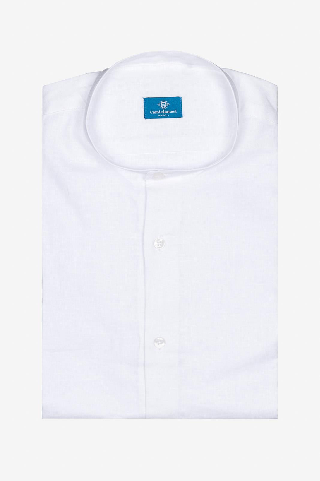 CAMICIA 100% LINO COREANA TINTA UNITA