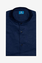 CAMICIA 100% LINO COREANA TINTA UNITA