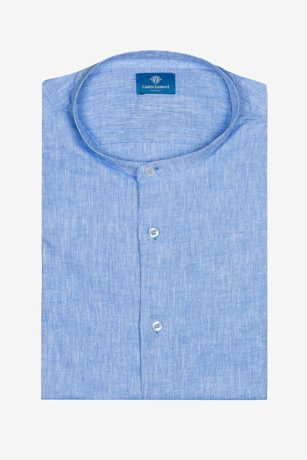 CAMICIA 100% LINO COREANA TINTA UNITA