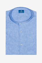 CAMICIA 100% LINO COREANA TINTA UNITA