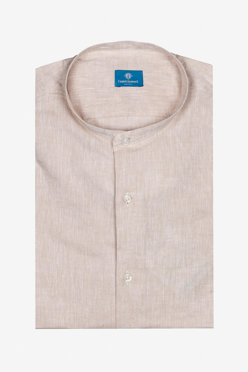 CAMICIA 100% LINO COREANA TINTA UNITA