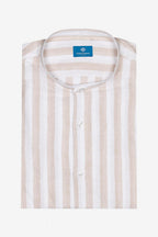 CAMICIA 100% LINO COREANA RIGATA