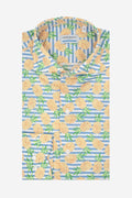Camicia facile stiro a fantasia ananas