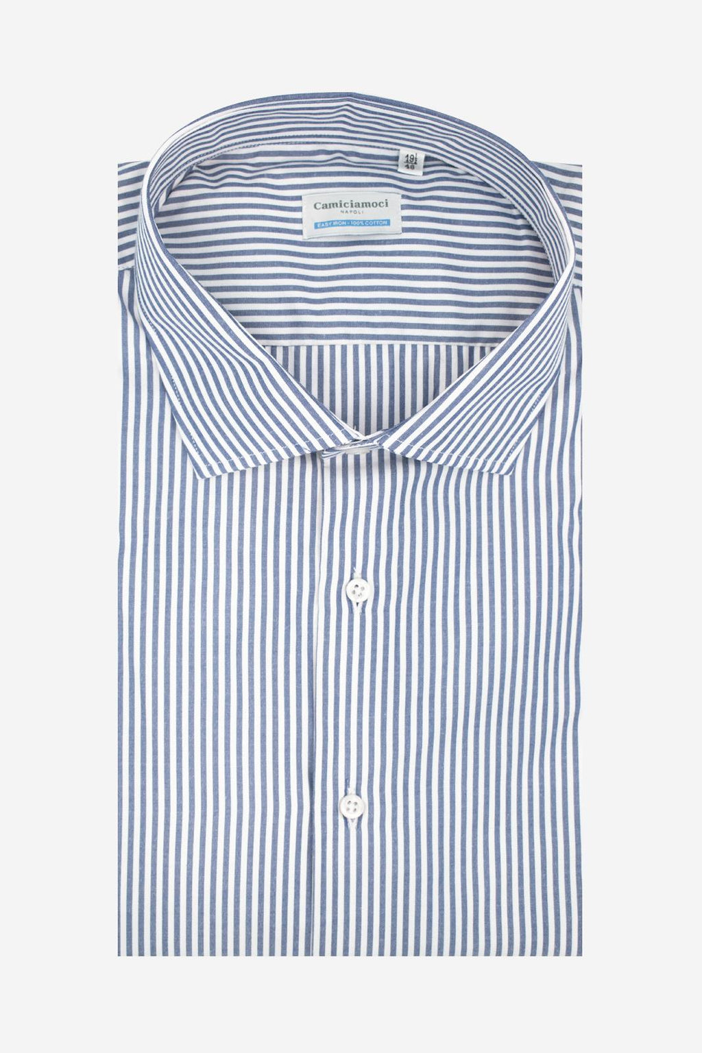 Camicia taglia calibrata 100% cotone riga larga