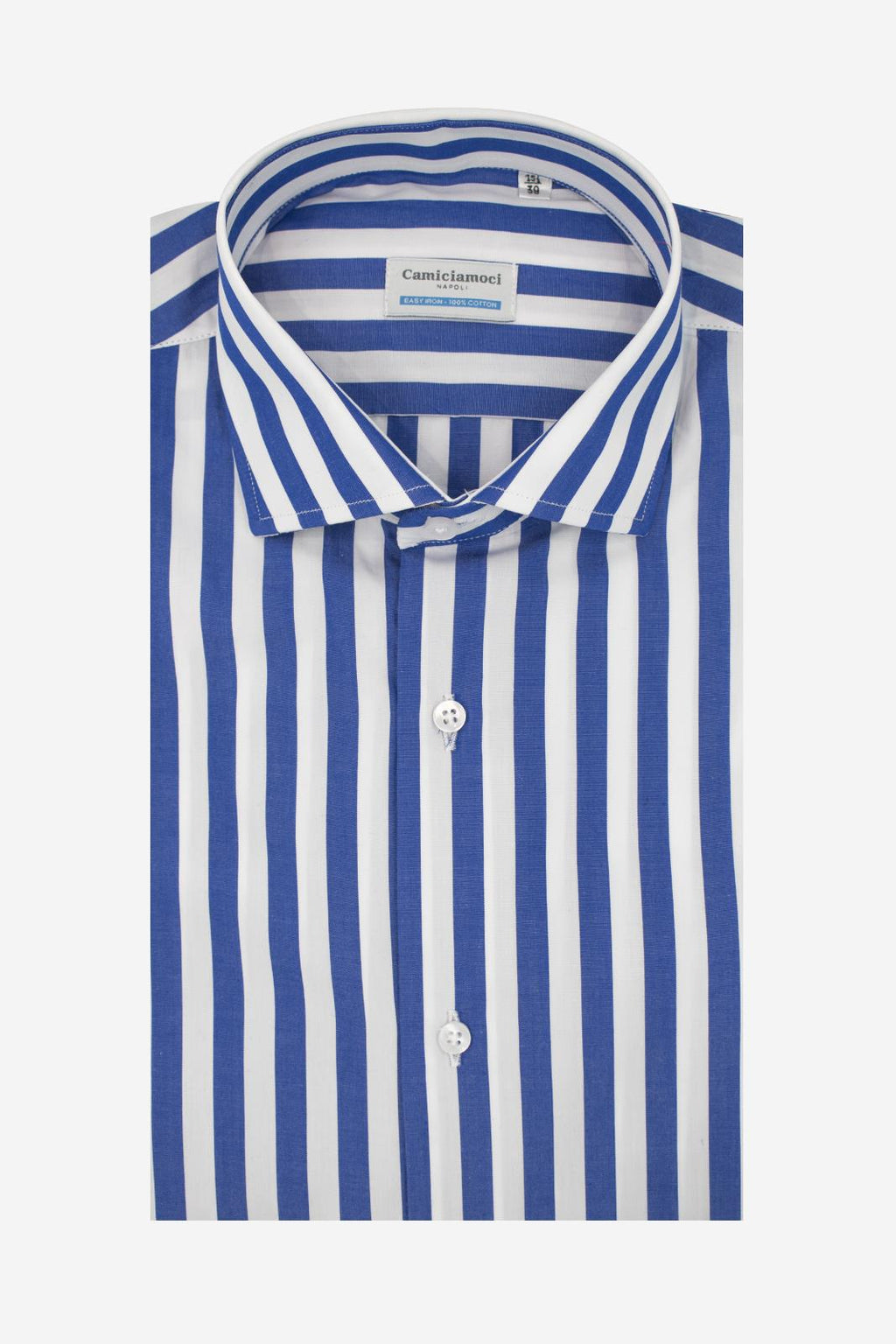 Maxi-striped cotton shirt